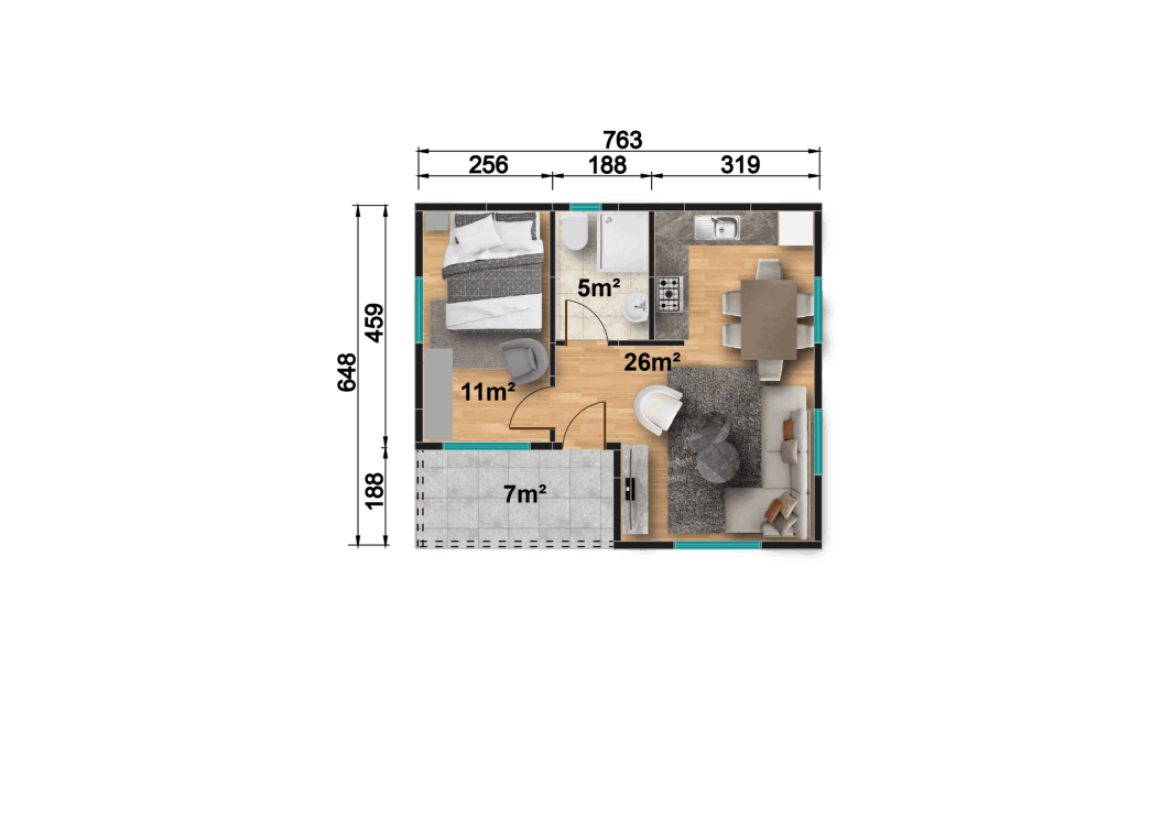 YP103 Tek Katlı Prefabrik Ev