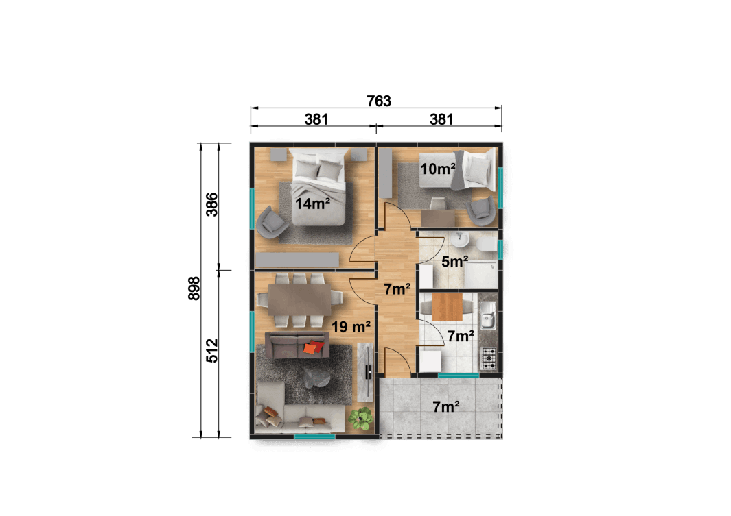 YP107 Tek Katlı Prefabrik Ev