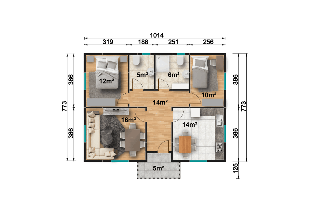 YP116 Tek Katlı Prefabrik Ev