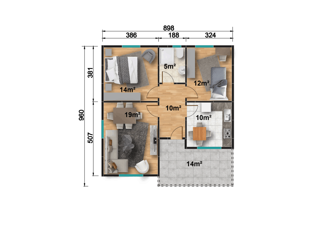 YP117 Tek Katlı Prefabrik Ev