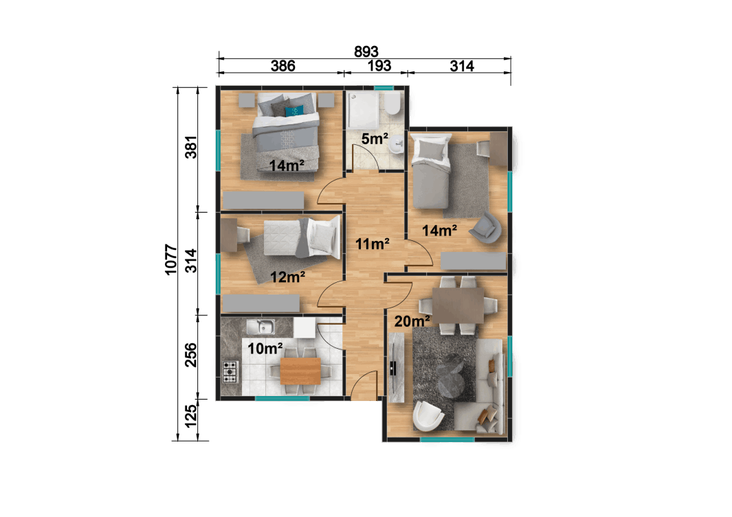 YP119 Tek Katlı Prefabrik Ev