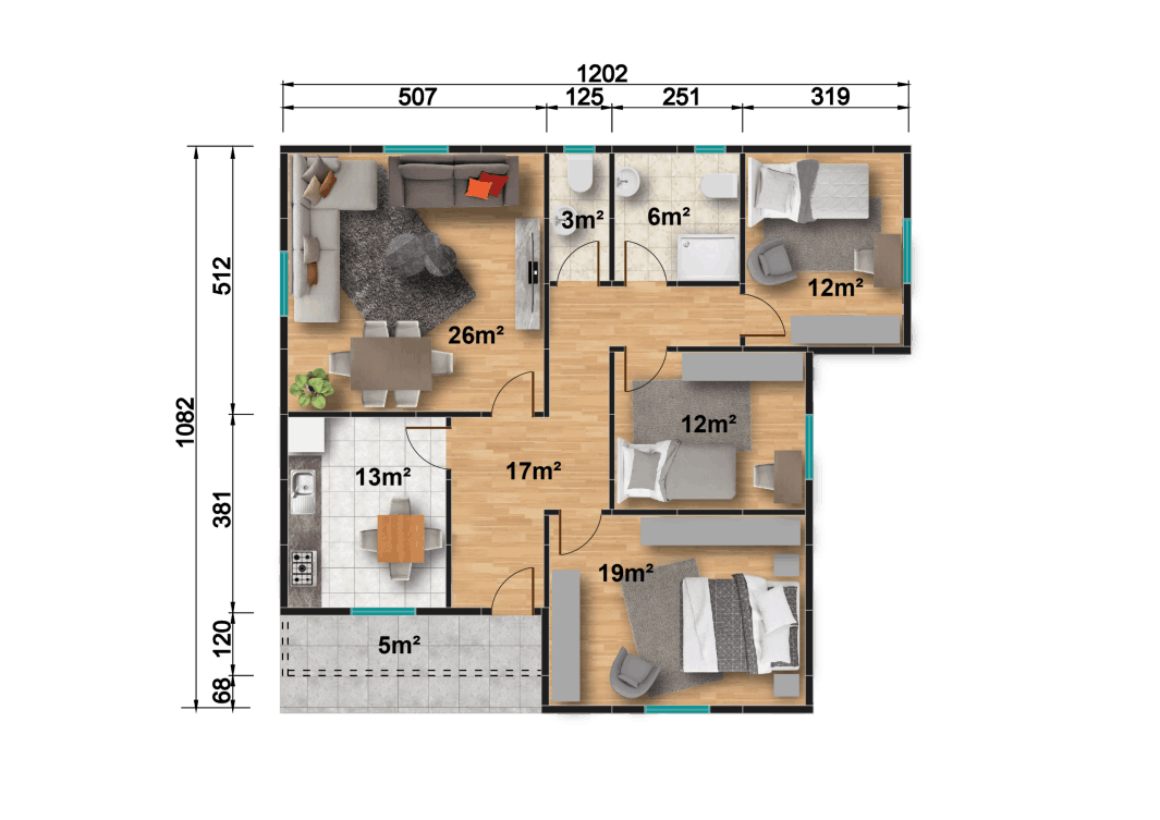 YP129 Tek Katlı Prefabrik Ev