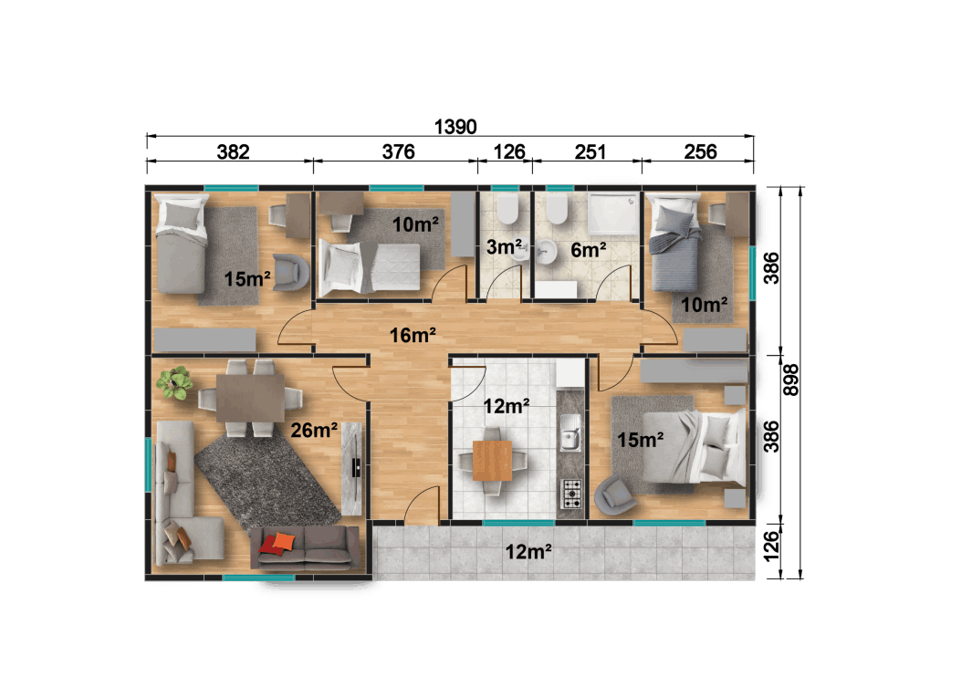 YP133 Tek Katlı Prefabrik Ev