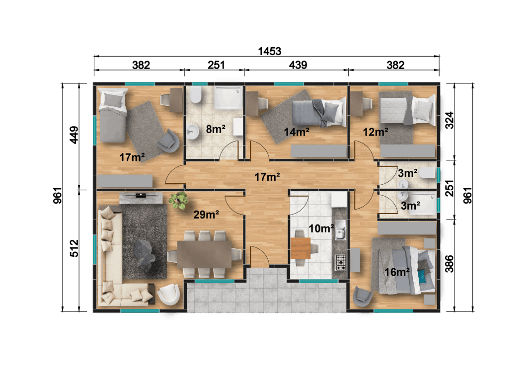 YP134 Tek Katlı Prefabrik Ev