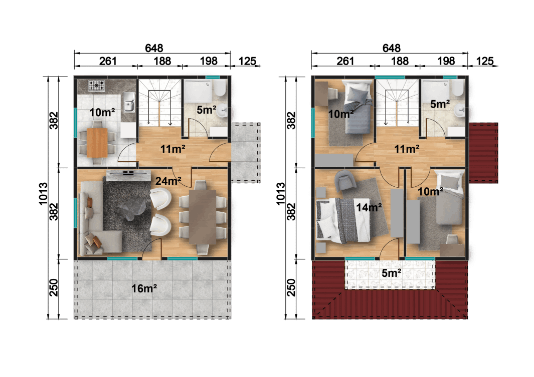 YP207 Çift Katlı Prefabrik Ev