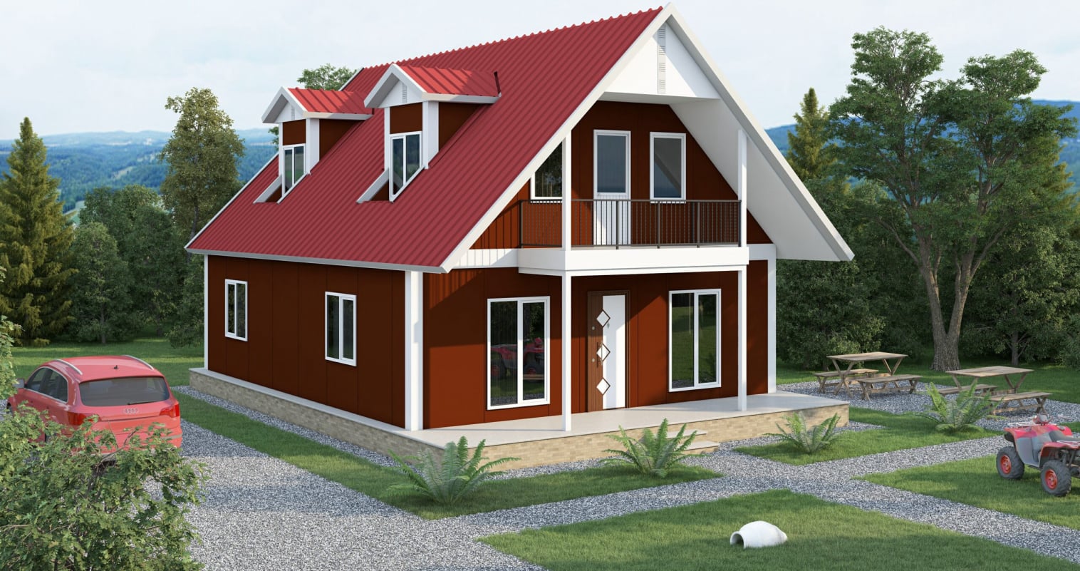 YP210 Çift Katlı Prefabrik Ev